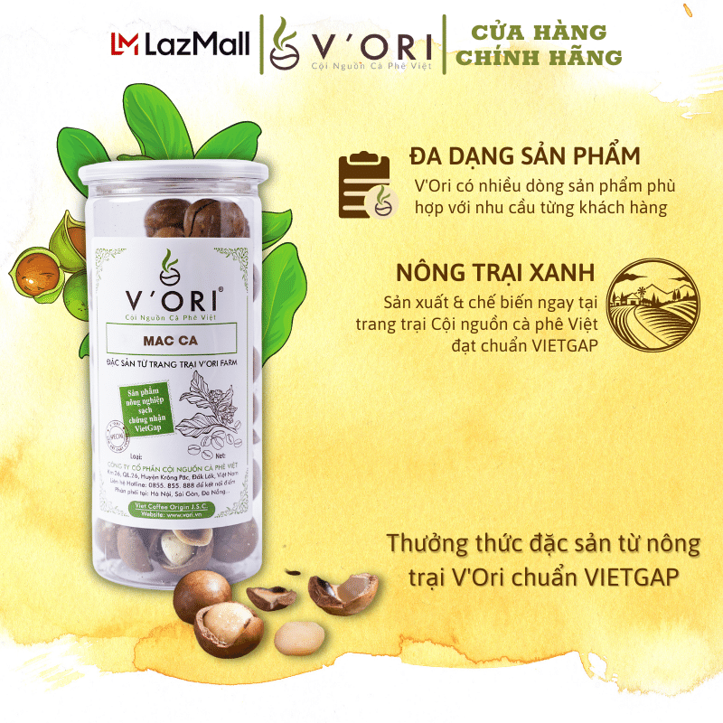HẠT MACCA V'ORI CAO CẤP 500GR (CHUẨN VIETGAP)