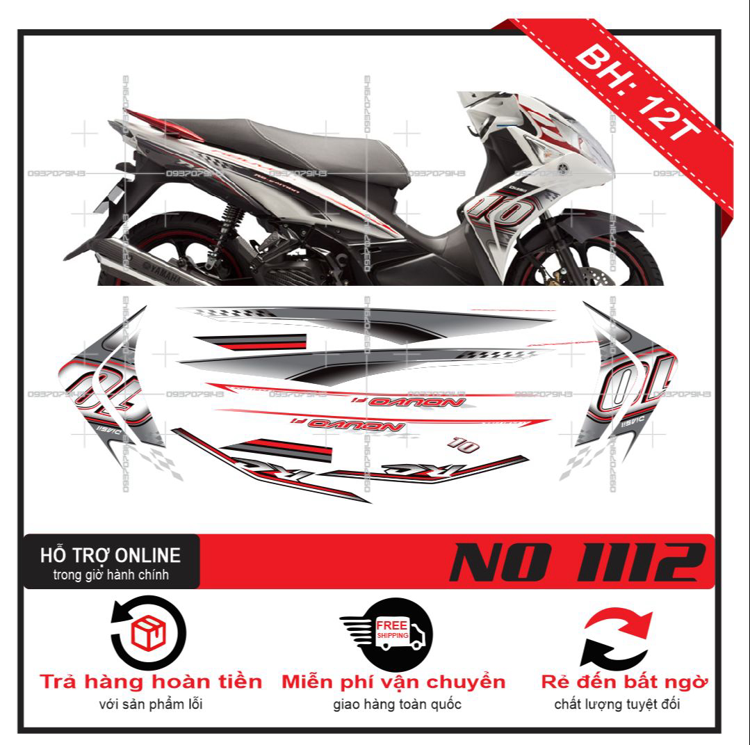 TEM RỜI NOUVO 5 SỐ 10 DÁN XE TRẮNG