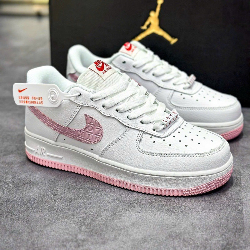[ FREESHIP MAX ] Giày Thể Thao Nữ AF1 Pink Love Trắng Hồng, Giày Thể Thao Sneaker Air Force 1 Low Valentine Day Ver2 2023