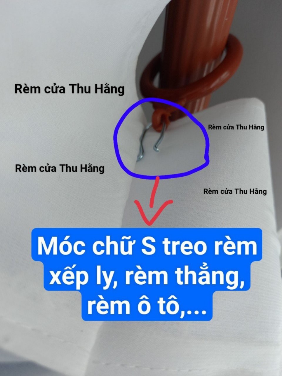 Móc Treo Rèm Cửa Hình Chữ S Bằng Sắt