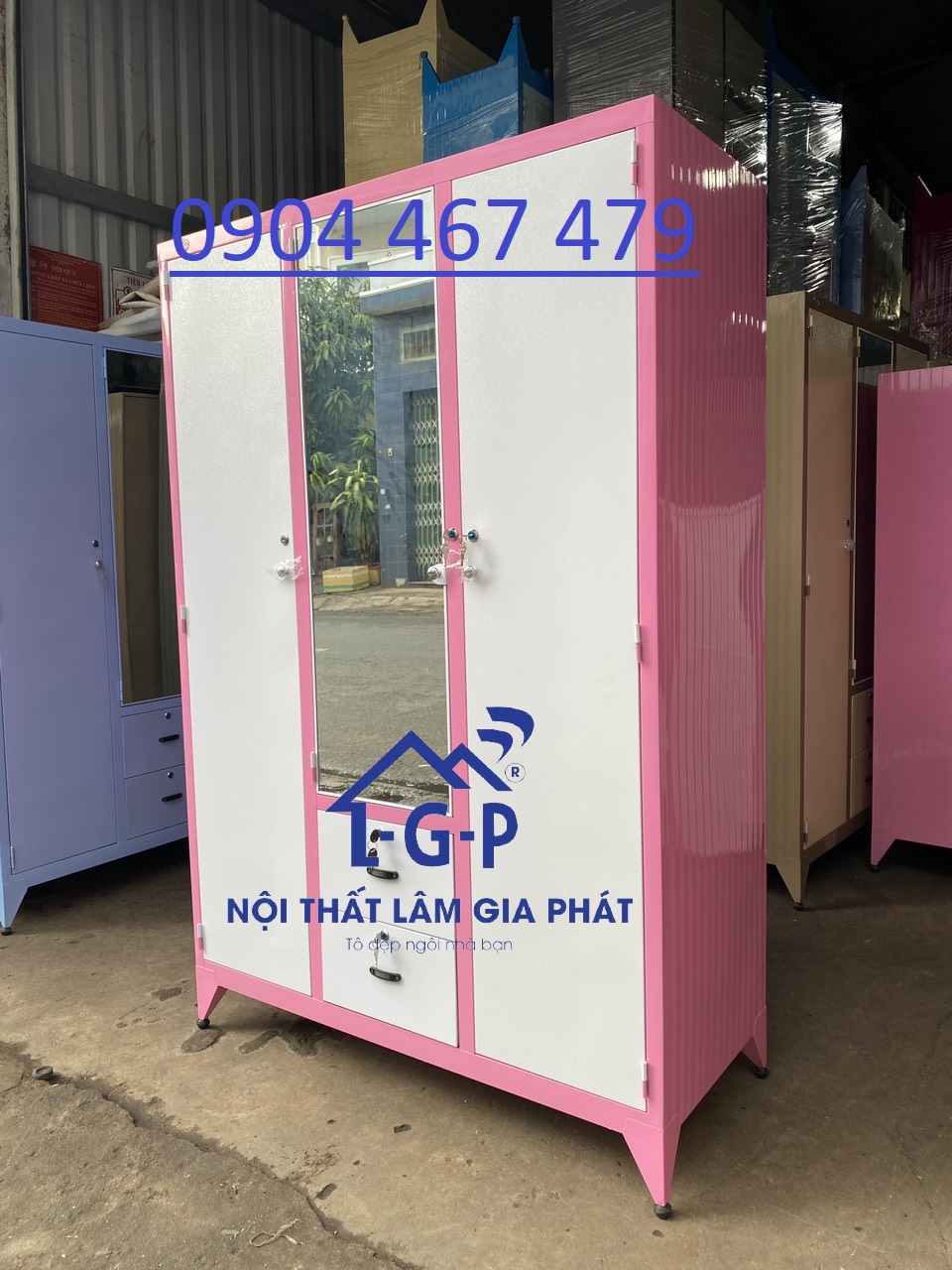 Tủ sắt sơn tĩnh điện cao cấp mới 1m2x1m8 3 cánh