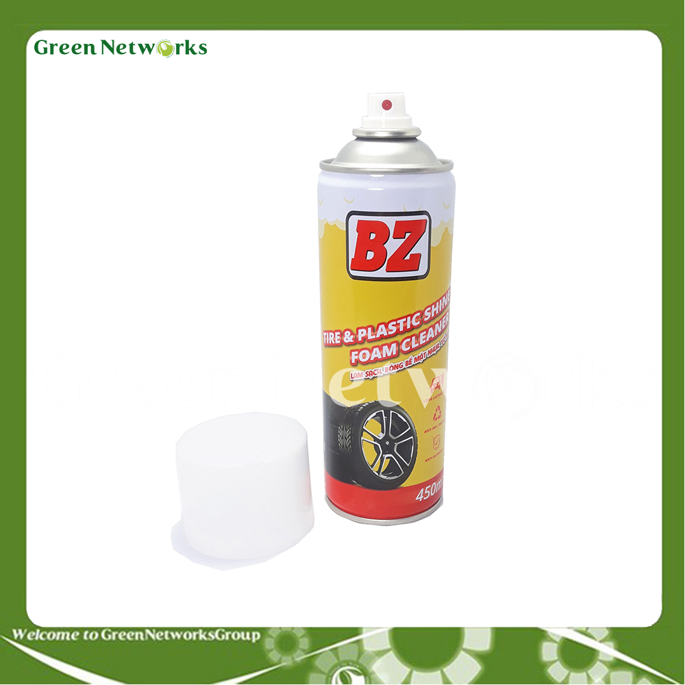Chai xịt bz dạng foam phục hồi nhựa nhám, vỏ xe greennetworks