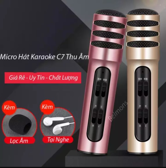 [Siêu Sale]Micro live stream C7, chân kẹp micro mini, giá kẹp 2 điện thoại - Bộ combo livestream, thu âm, karaoke online trên facebook, bigo, cctalk tiện lợi, dễ sử dụng -  Giá siêu rẻ, hát siêu hay - Bảo hành 12 tháng