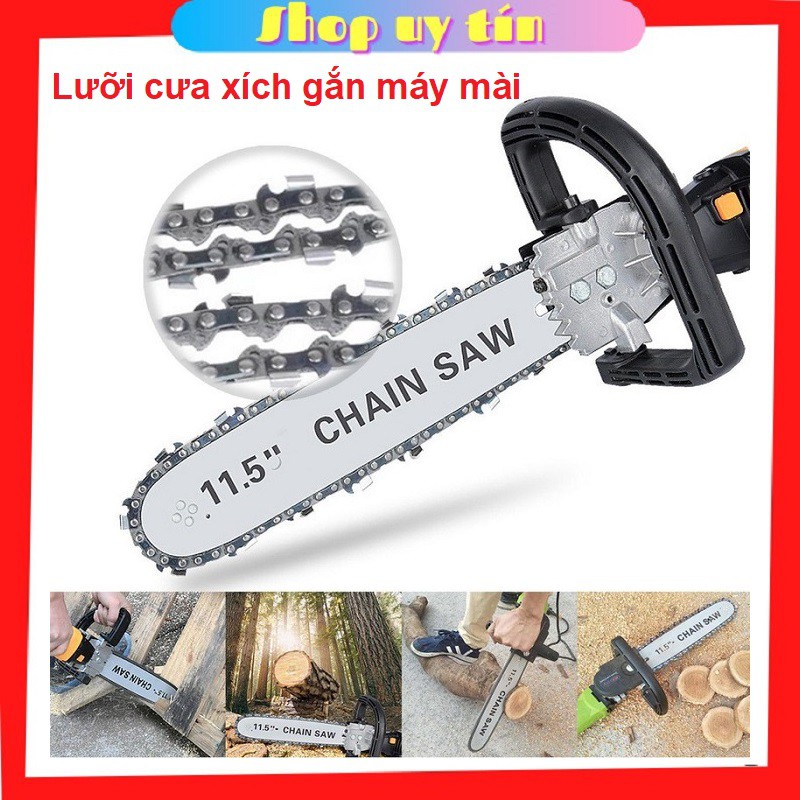 Lưỡi cưa xích gắn máy mài cầm tay tra dầu tự động