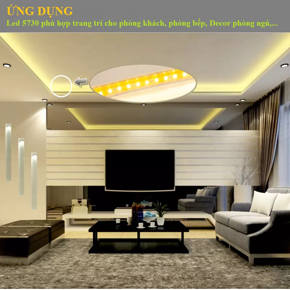 Đèn Led dây đôi 5730 siêu sáng 2 hàng chống nước IP65 ( Đơn giá / 1 mét )