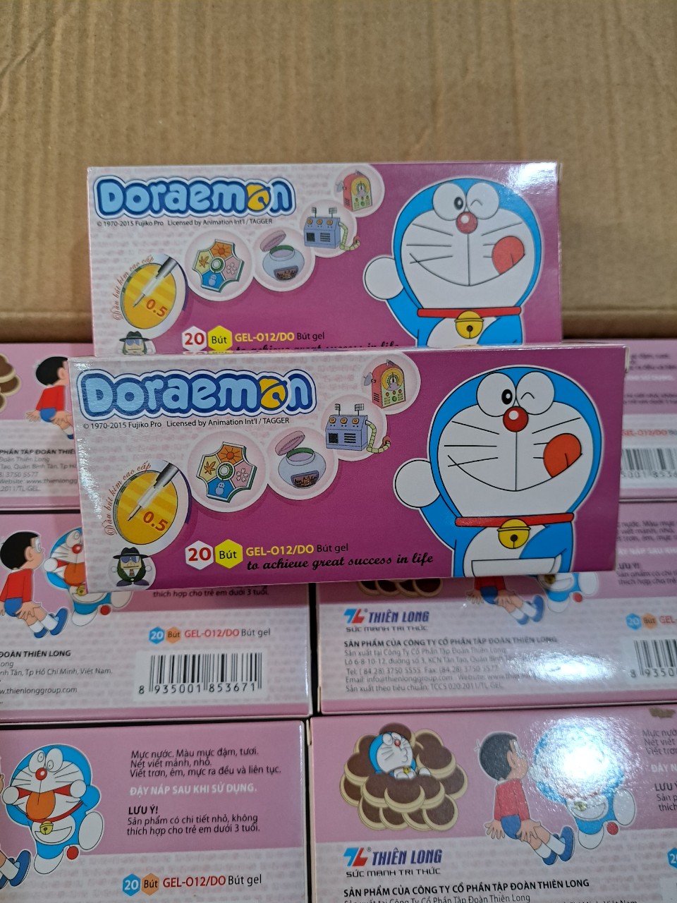 Combo 02 Hộp 40 Cây Bút Gel Doremon Mực Tím ( Ngòi 0,5mm )