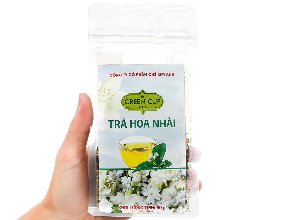 Trà hữu cơ  ướp hoa Nhài Kim Anh Green Cup gói 50g Chè Thái Nguyên