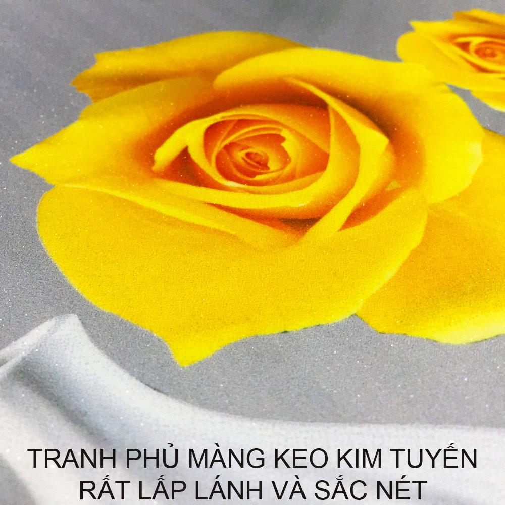 Tranh treo tường - Tam Sắc Hồng - Tranh Minh Hiền (3 tranh - 40 x 40cm/tấm)