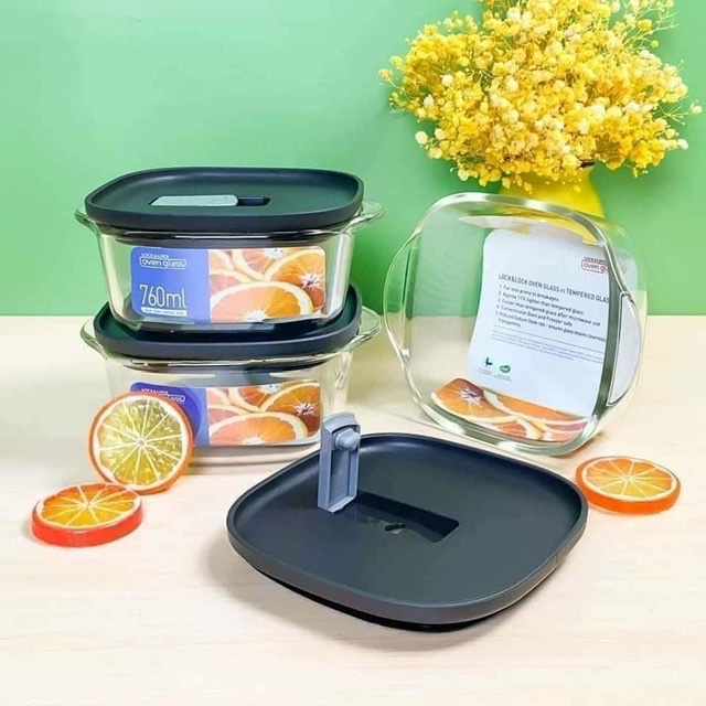 [Giá hủy diệt] Thố thủy tinh cao cấp Lock&lock 760ml ( sử dụng được trong lò vi sóng)