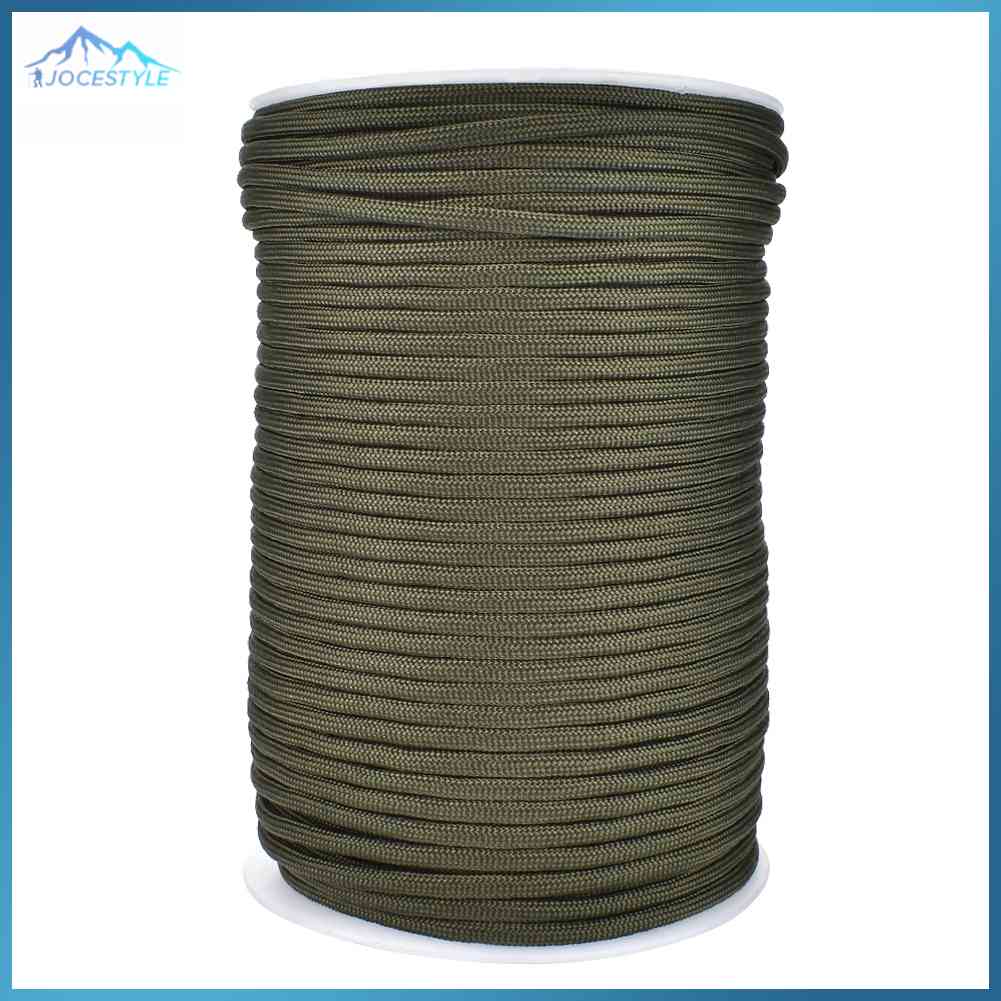 100m Parachute Cord 4mm 9 Strand 550 Rescue Survival Paracord Lanyard Rope-Army Green/Orange/Black