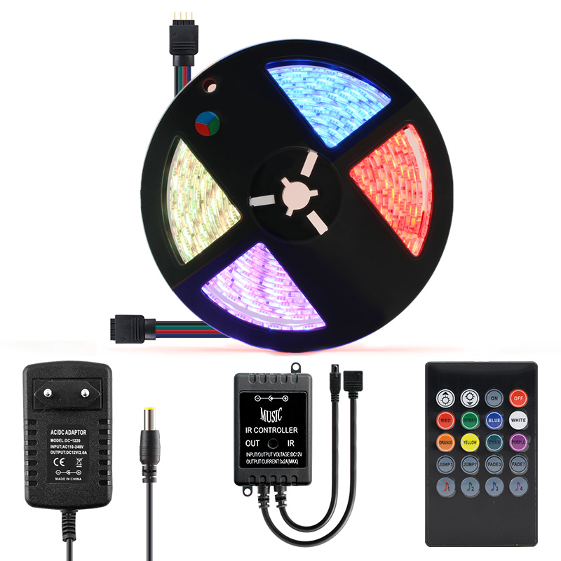 Led dây thay đổi màu RGB 5050 CUỘN 5M + Nguồn + Bộ khiển Led dây 5m cảm ứng nhạc