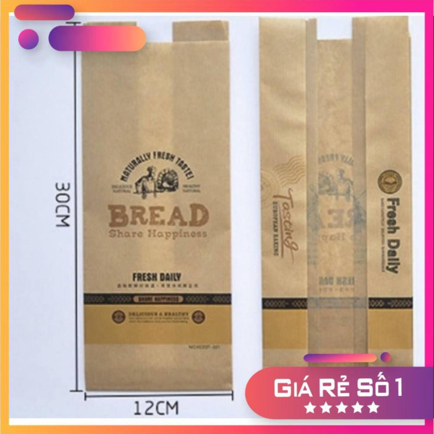 Túi bánh mì hoa cúc ông đầu bếp dọc