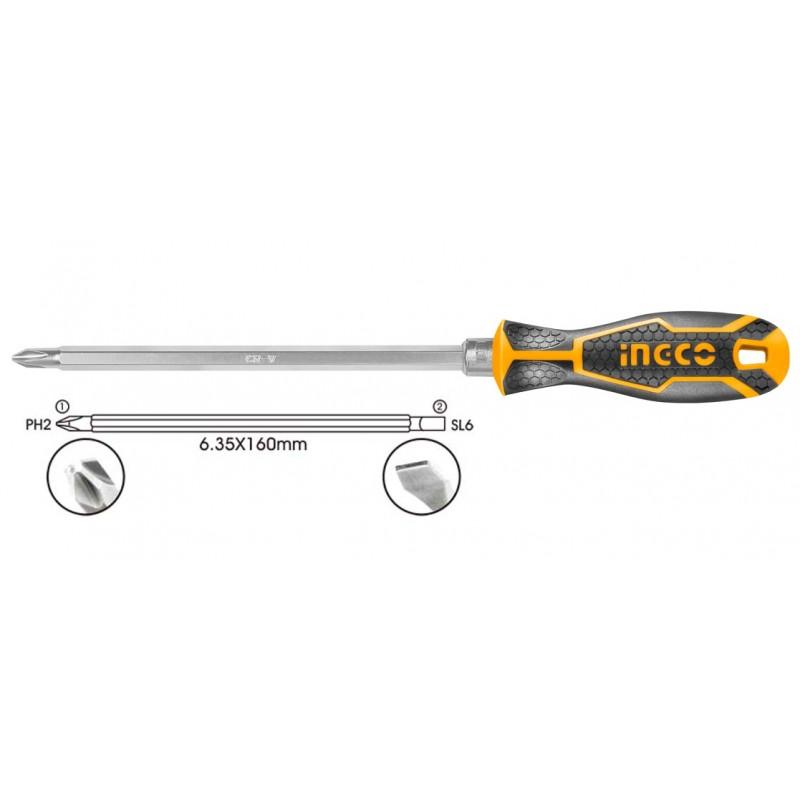 Bộ tua vít 2 đầu ingco akisd0201
