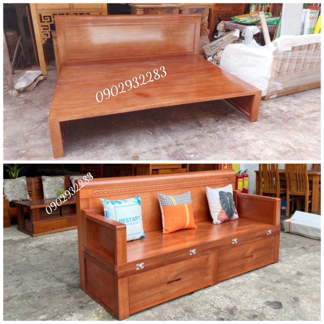 Ghế sofa giường gấp gỗ sồi hất liệu gỗ sồi nga 100% gỗ tự nhiên , độ bền trên 20 năm