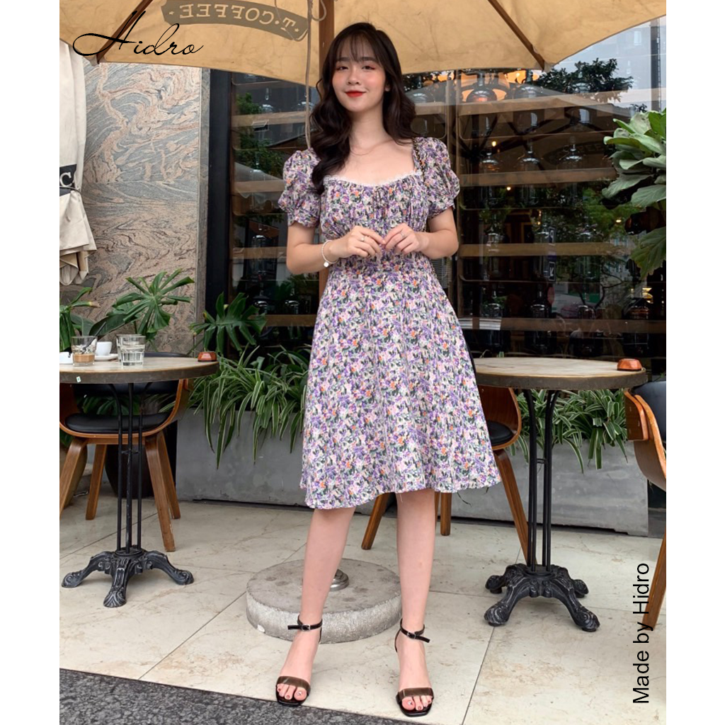 HIDRO Váy hoa nhí viền ren