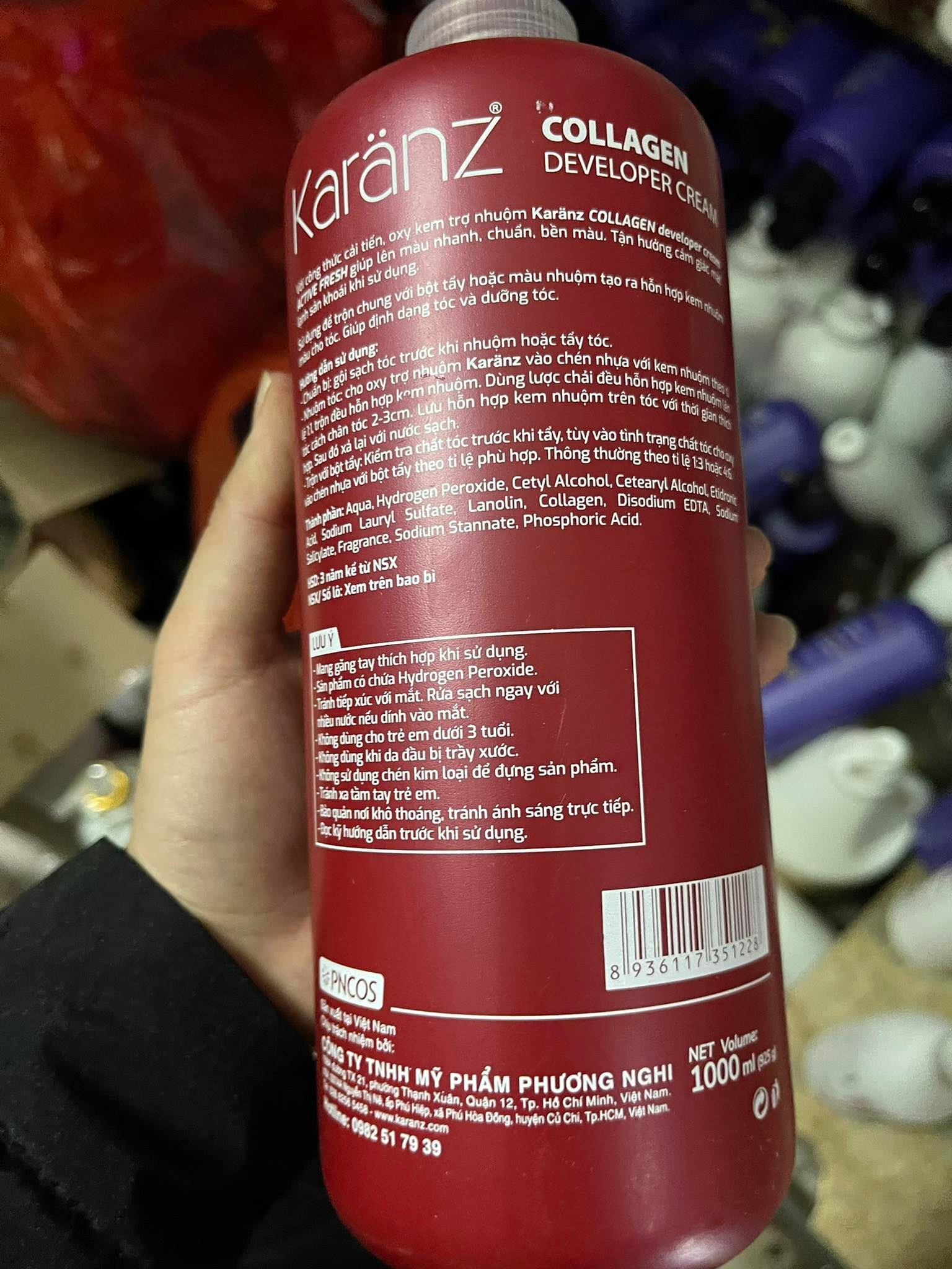 Oxy trợ nhuộm cao cấp Karanz Collagen - 1000ml