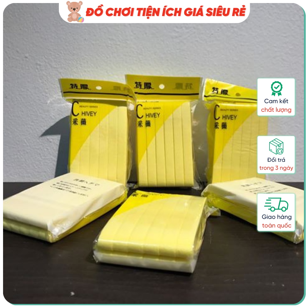 Combo 10 gói bông mút rửa mặt Chivey, Bông que rửa mặt Nhật bản mềm mịn, chất liệu cao cấp