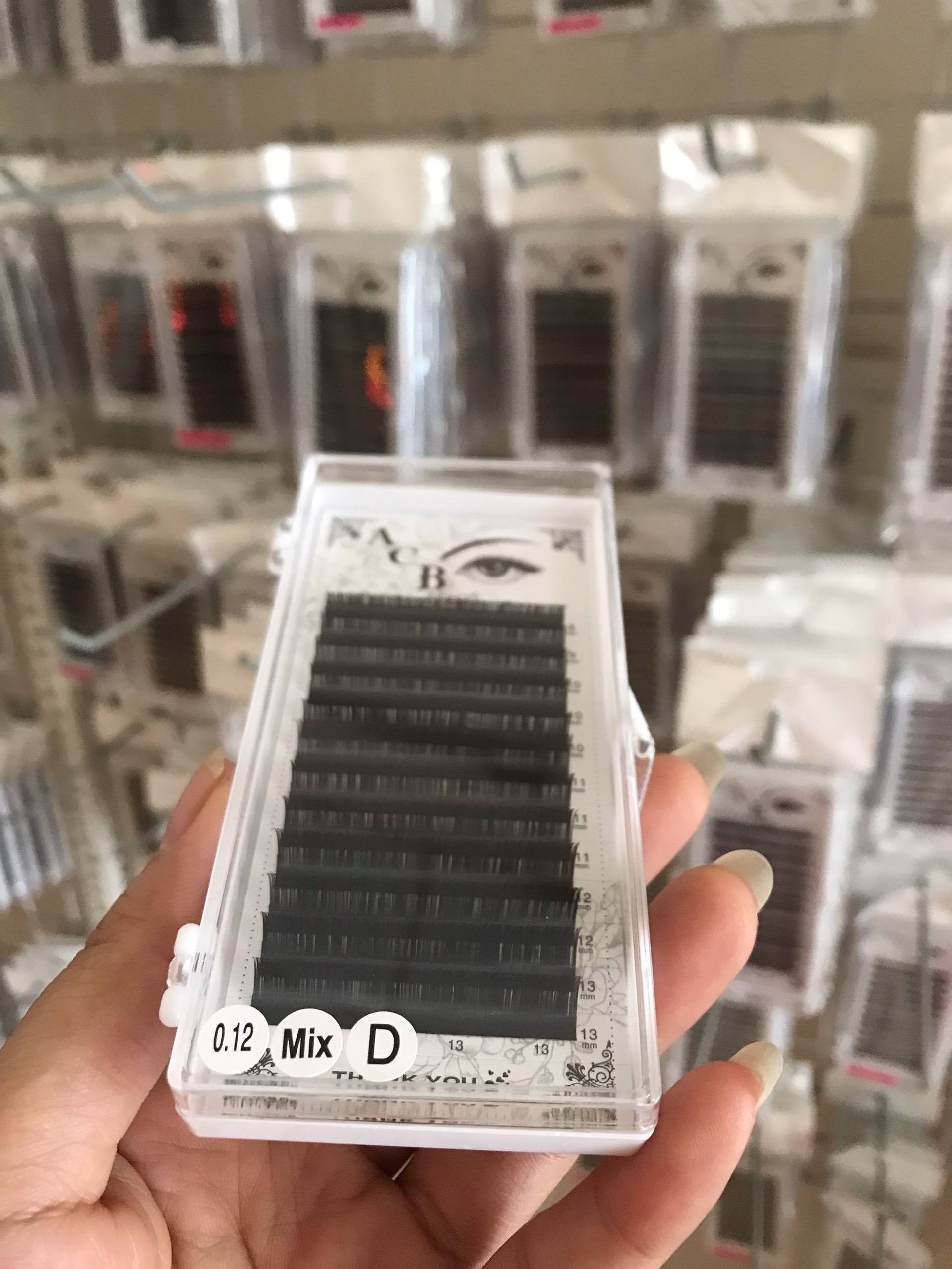 Mi Khay Mix Độ Cong C, CC,D, Hộp Mi ACB Nối CLASSIC, Thiết Kế, Chập Sợi, Chất Mi Silk Hàn, Mềm Dễ Bắt Keo, Học Nối , Tạo Fan Volume, PHỤ LIỆU MI HÀ