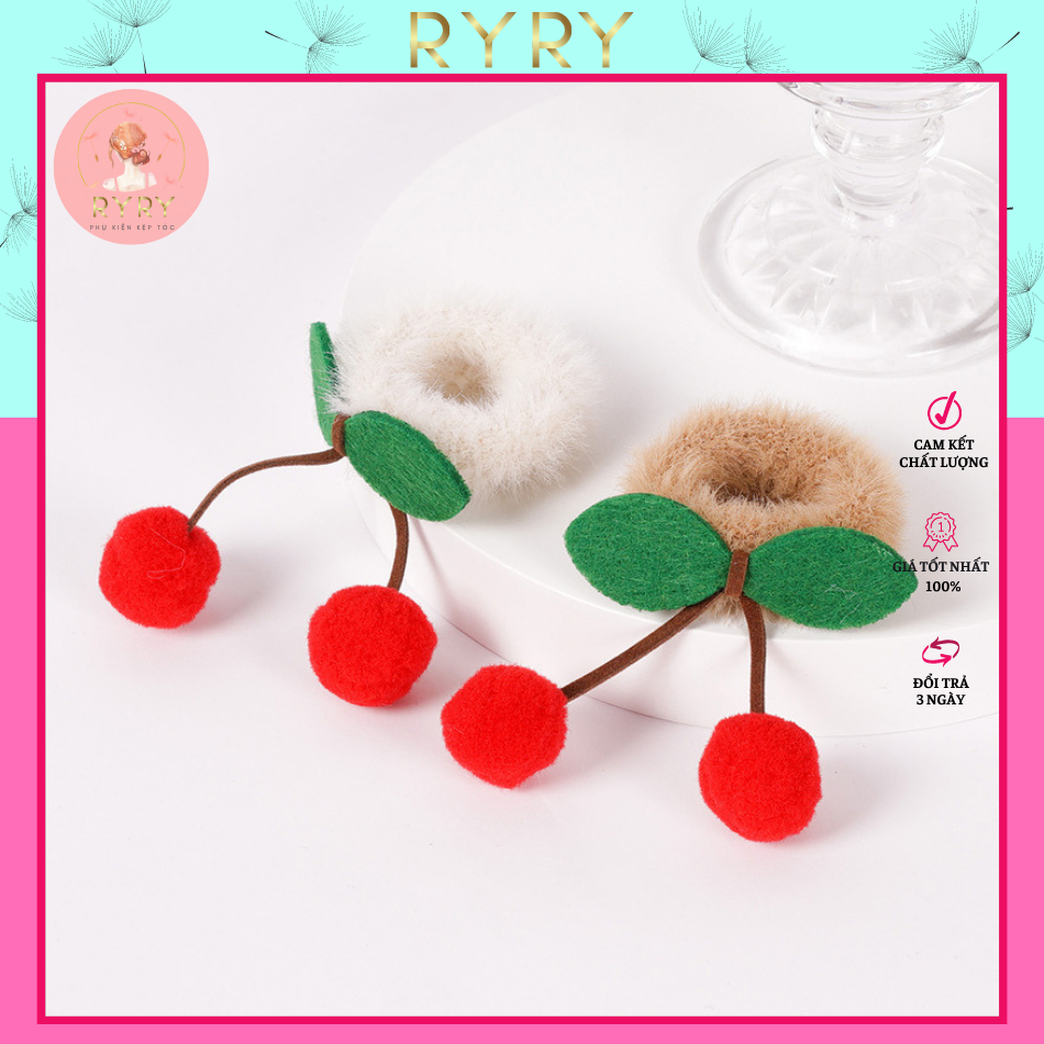 Dây Cột Tóc Cho Bé Chùm Cherry Xinh Xắn