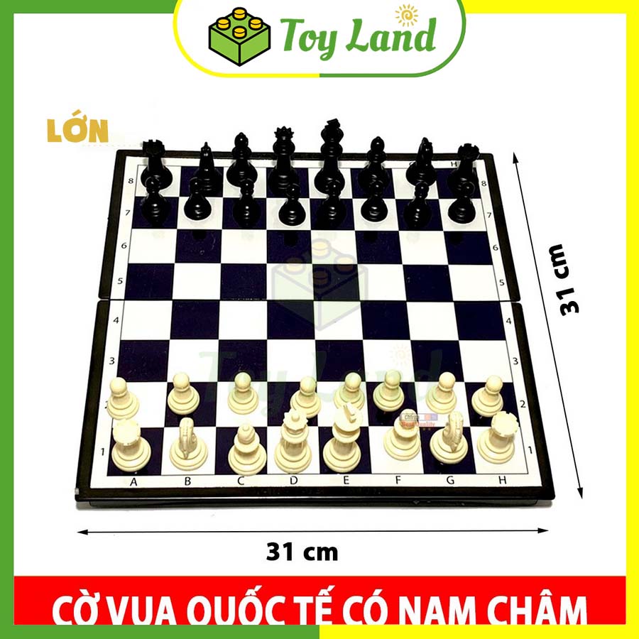 [Sato] Bộ Cờ Vua Trắng Đen Size Lớn Có Nam Châm Loại Cao Cấp Đồ Chơi Trí Tuệ Thể Thao Board Game Cờ Quốc Tế