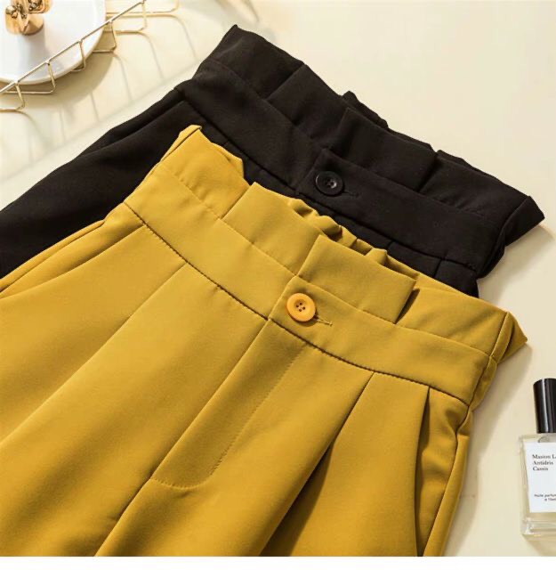 Quần baggy cạp cao xếp ly