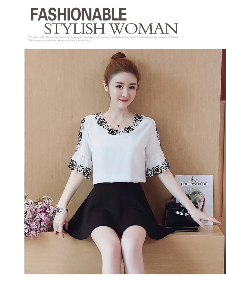 [HCM]Áo kiểu phối ren Sang Trọng - Lindashop