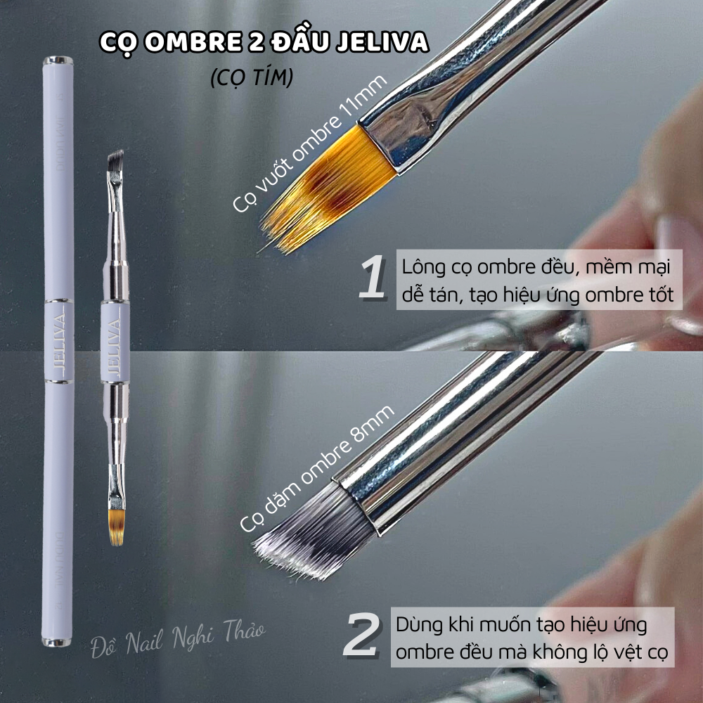 Cọ vẽ nét nail JELIVA 2 đầu Nghi Thảo