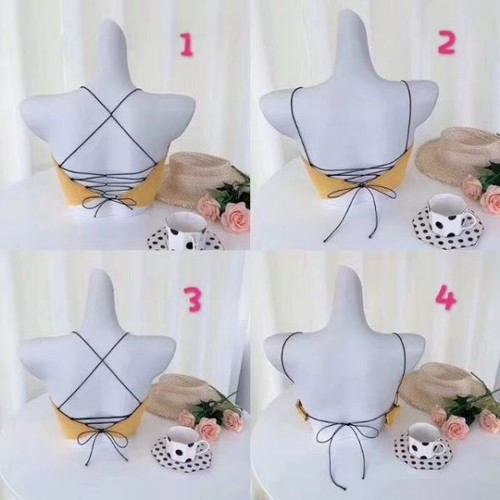 Combo 2 Áo bra croptop 2 dây có mút ngực
