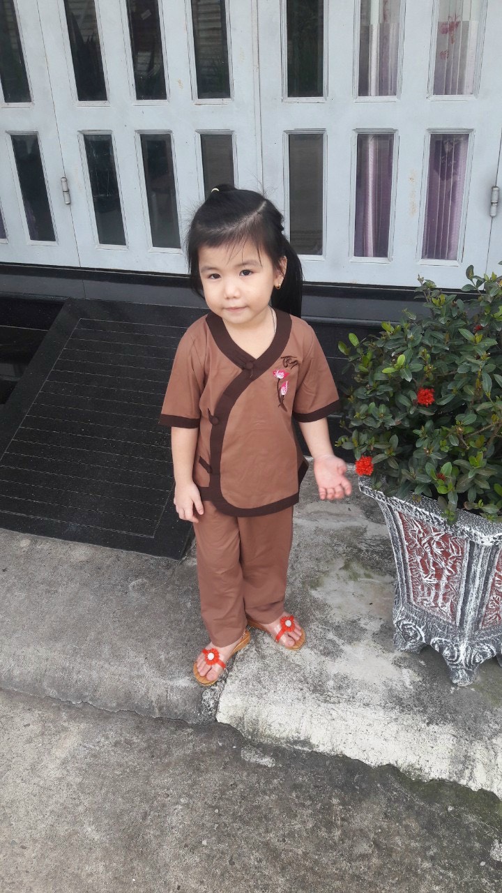 đồ lam đi lễ chùa cho bé mẫu tim phối