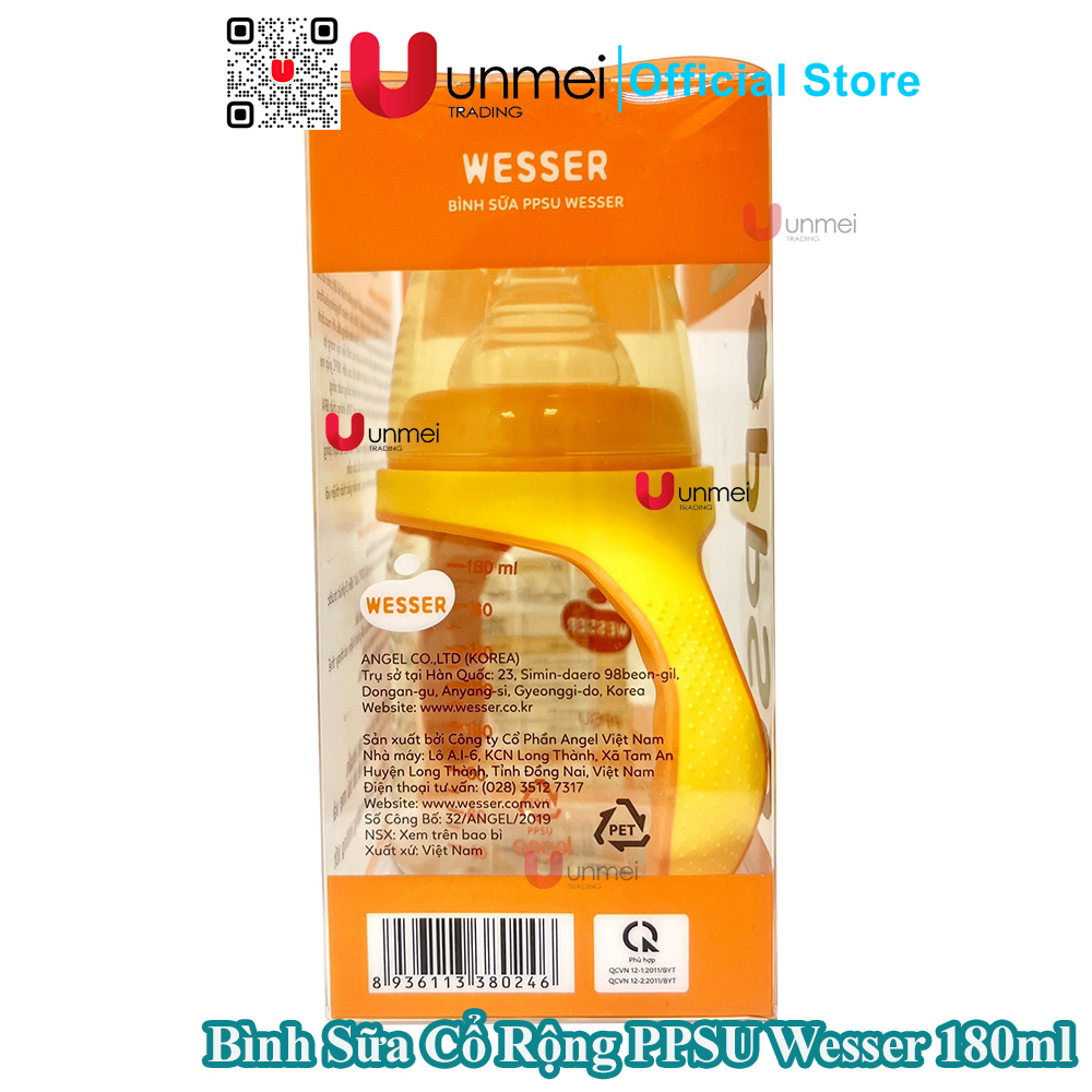 Bình Sữa CỔ RỘNG Wesser PPSU 180ml