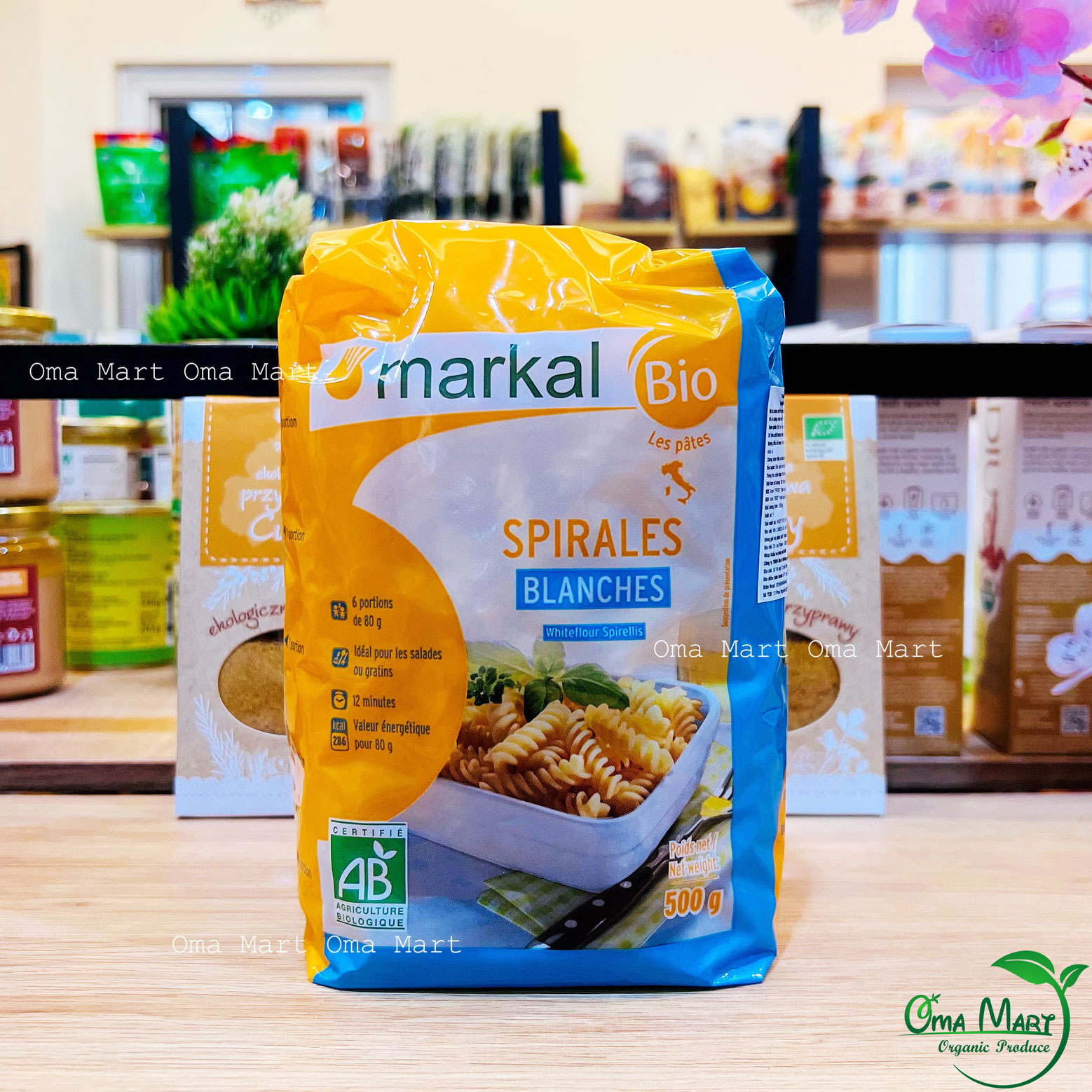 Nui xoắn trắng hữu cơ Markal 500g