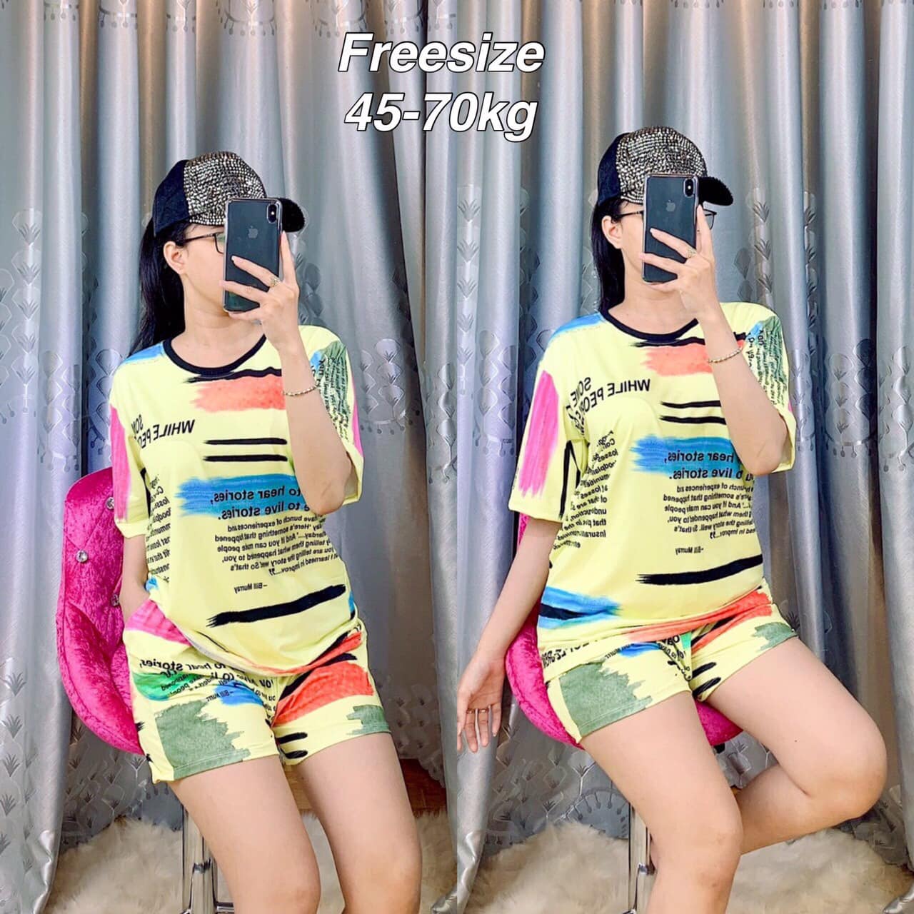 Đồ bộ lửng thun lạnh 3D hàng QC