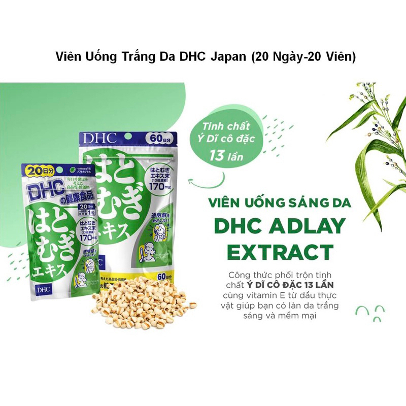 [CHÍNH HÃNG] VIÊN UỐNG TRẮNG DA DHC 20 NGÀY NHẬT BẢN