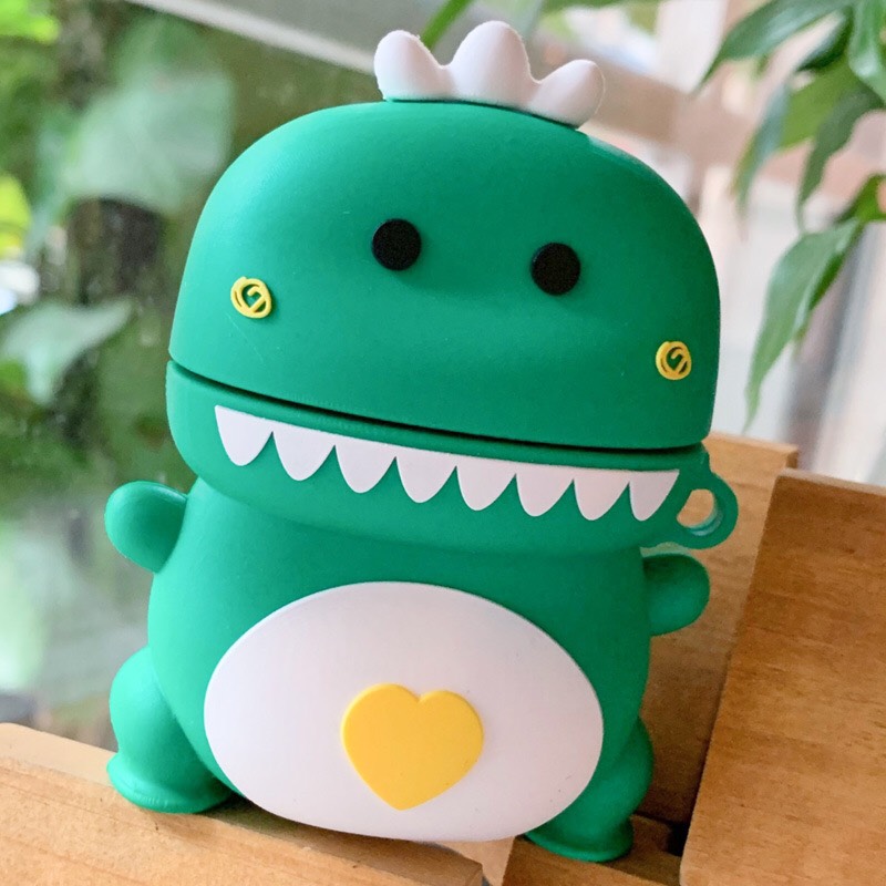 🦖Case airpods khủng long xanh hồng 🦖 Vỏ bao airpod 1 2 Pro silicon đựng tai nghe không dây i11 i12 i18 i100 ... Pro