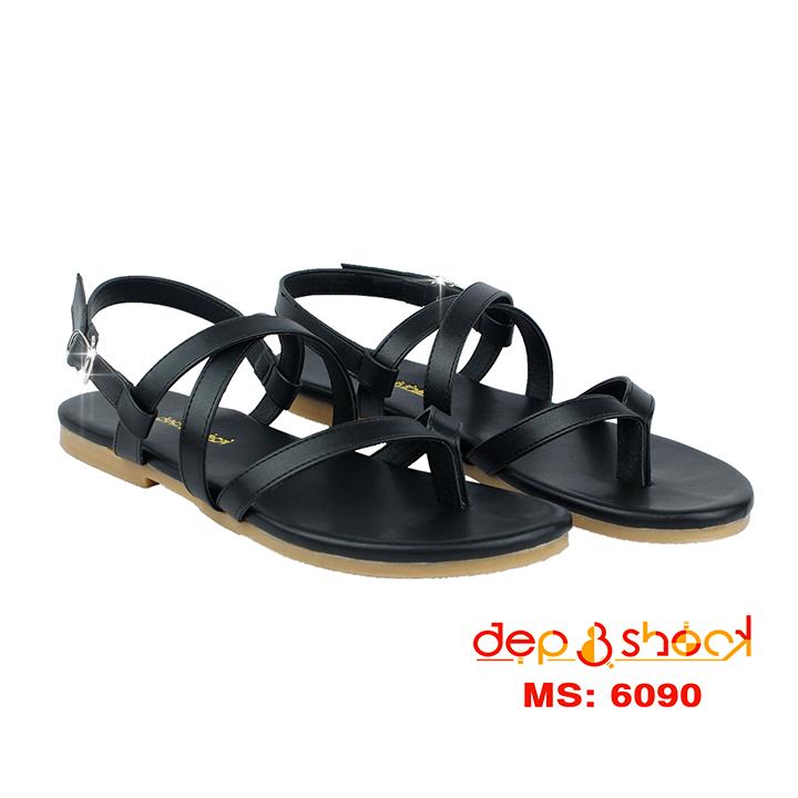 Sandal nữ xỏ ngón quai chéo đế bằng bigsize 42 43