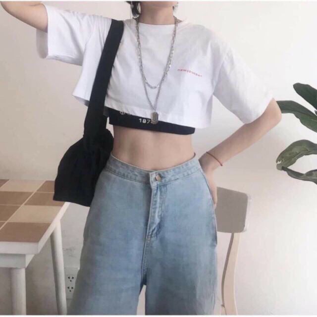 Áo Thun Croptop GROUNDBREAKING 1974 (Set 2 áo CROPTOP & BRA)