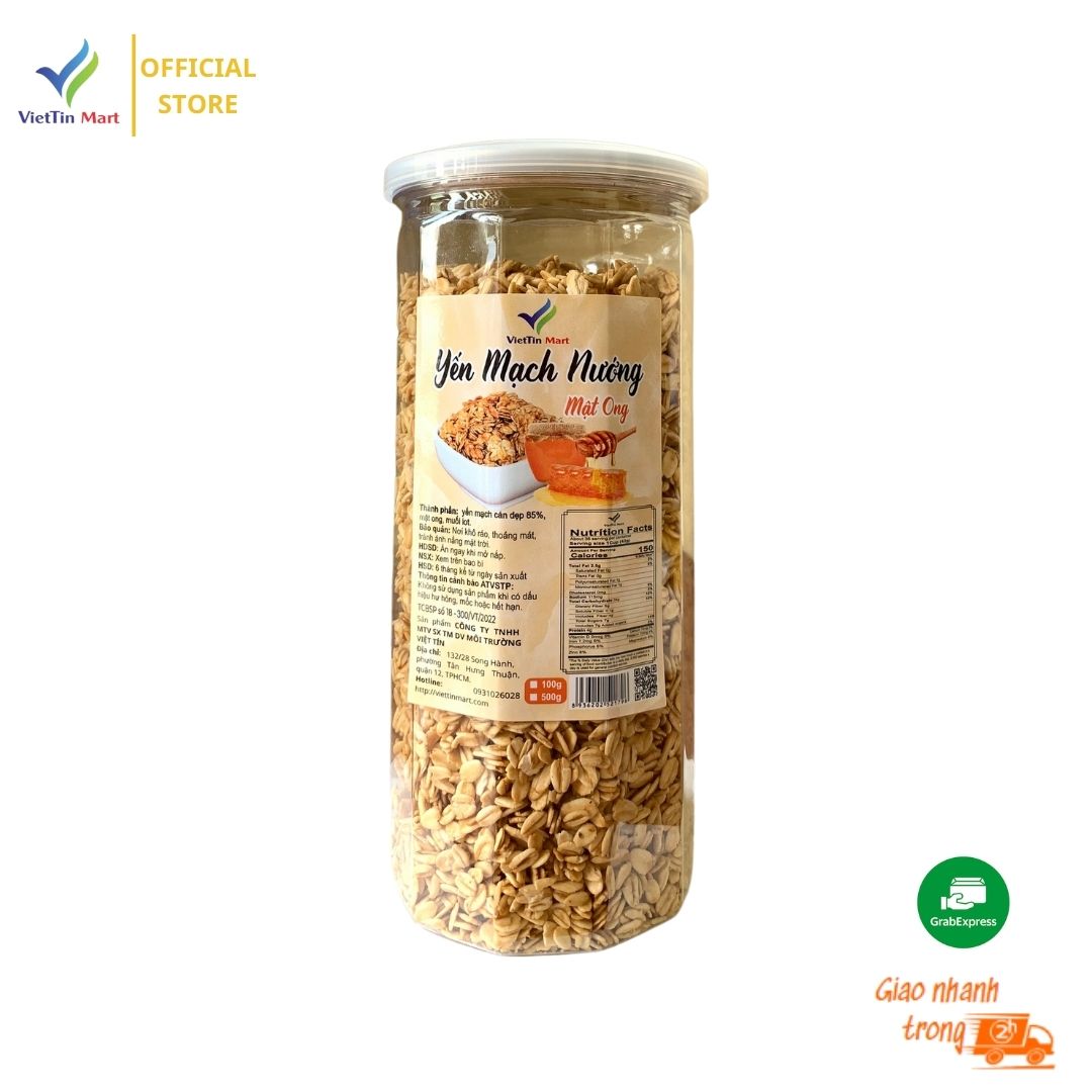 Yến mạch nướng mật ong thơm giòn 500g - viettin mart