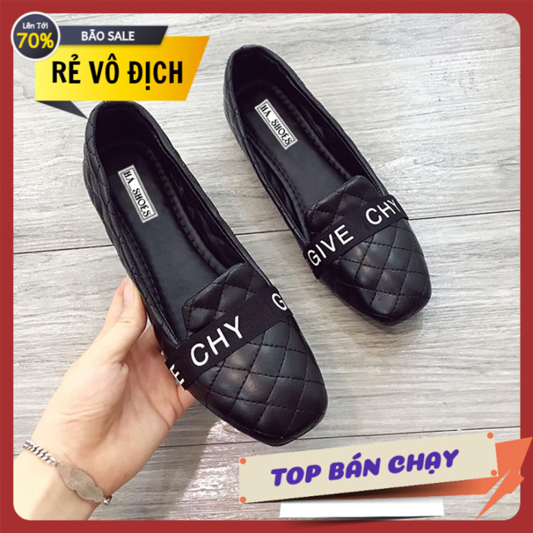 Giày đế bệt trần chỉ GIVE giày búp bê giày nữ giá rẻ giày nữ công sở giày xăng đan nữ giá rẻ