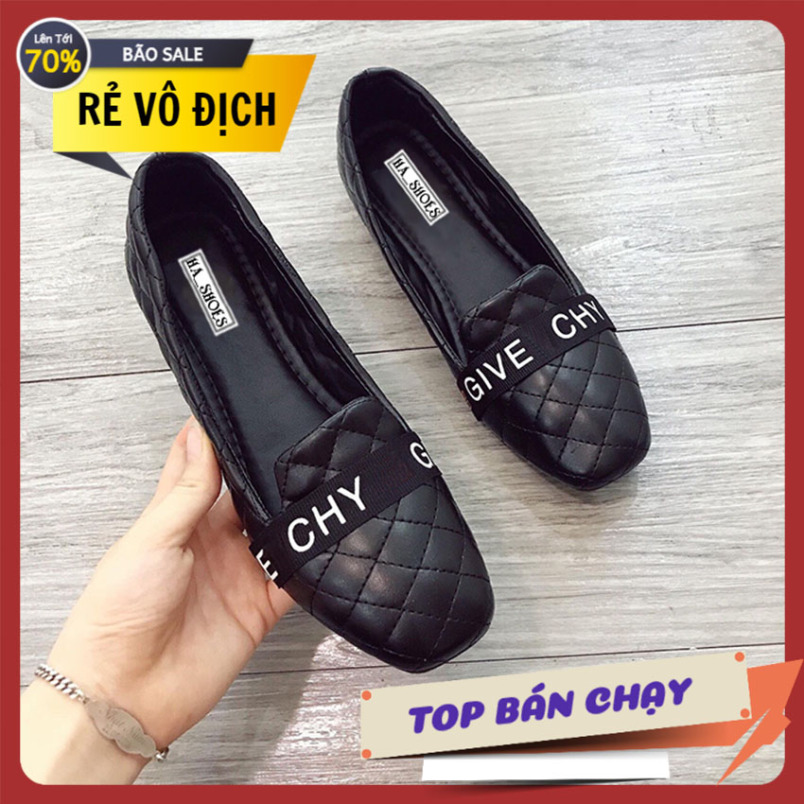 Giày đế bệt trần chỉ GIVE giày búp bê giày nữ giá rẻ giày nữ công sở giày xăng đan nữ giá rẻ