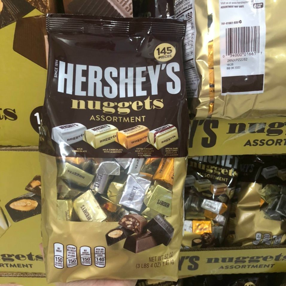 [Date T1/2023] Kẹo Socola Hershey Nuggets Assortment 145 pieces Mỹ