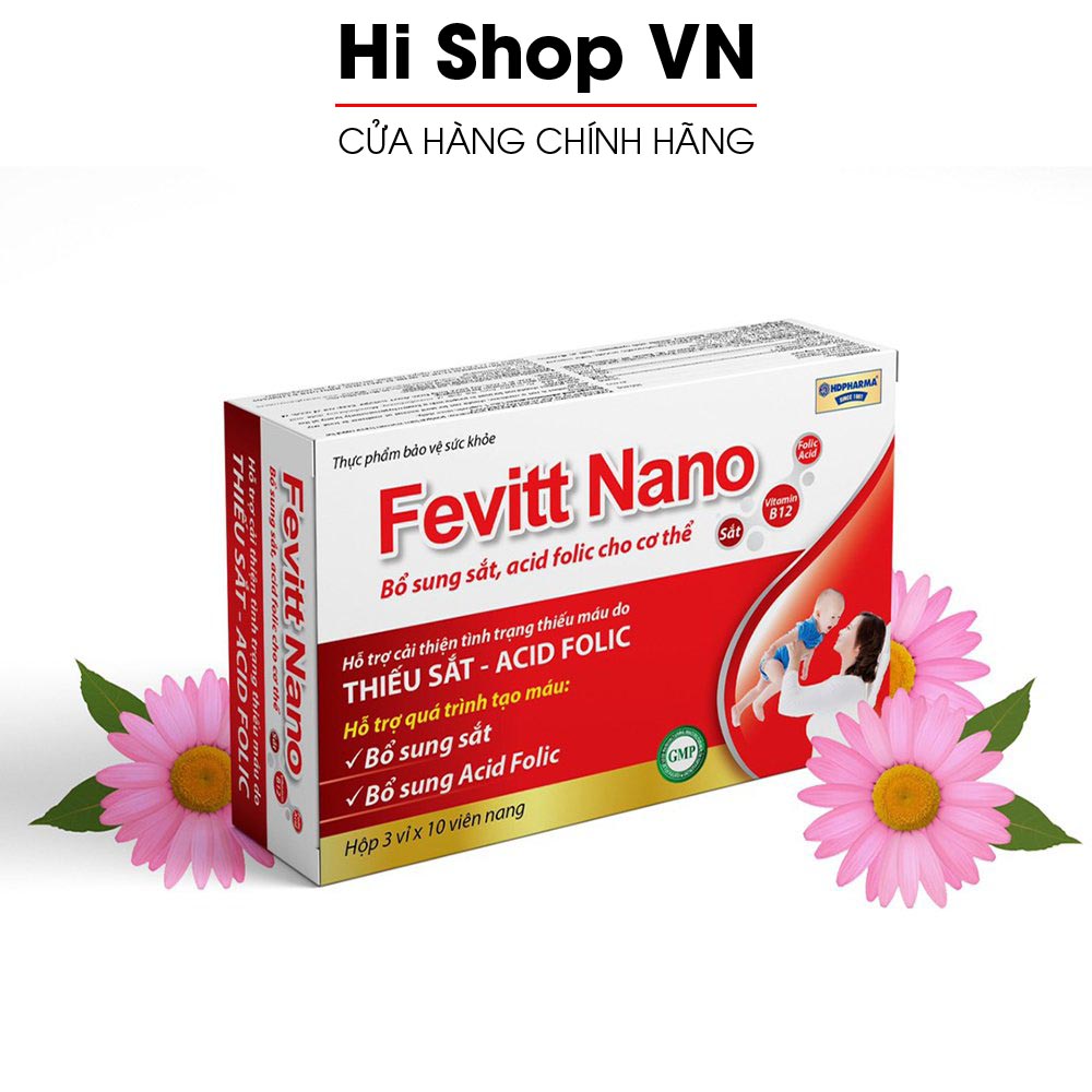 Viên uống Fero Nano bổ sung Sắt, Acid Folic cho người thiếu máu, phụ nữ mang thai và cho con bú - NHẤT TÍN PHARMACY