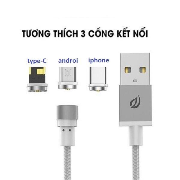 Cáp Sạc Nam Châm Tròn Xoay 360 Độ chân sạc Micro,ip,Type-C