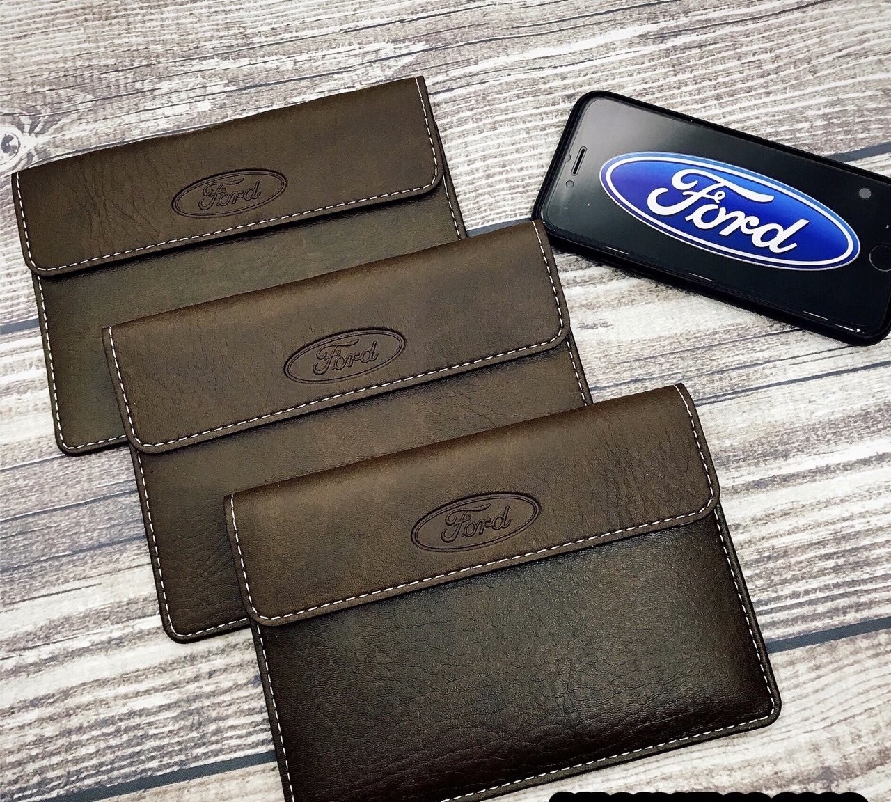 Ví Da Đựng Giấy Tờ Đăng Kiểm Da PU In Logo Hãng Xe Cao Cấp