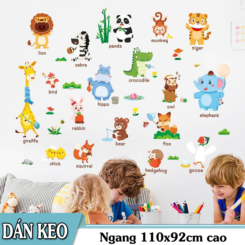 Decal trang trí tường - Thú Du Lịch Vui Chơi