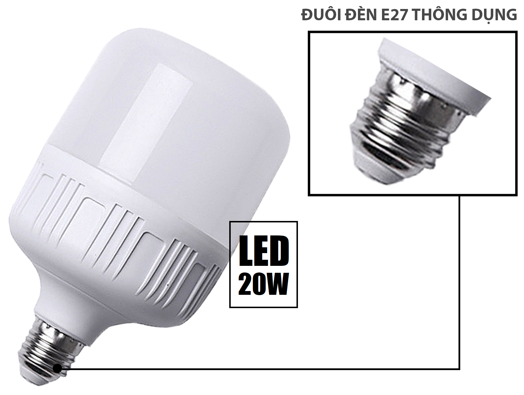 Đuôi Đèn Liền Dây Có Công Tắc Phích Cắm 2.5 mét