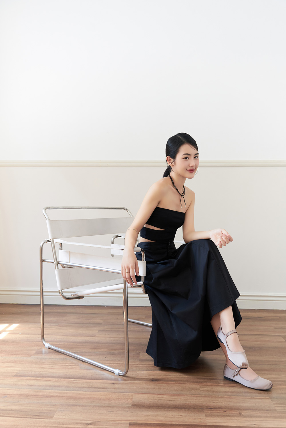 DOTTIE - Chân váy midi xếp ly - S0155
