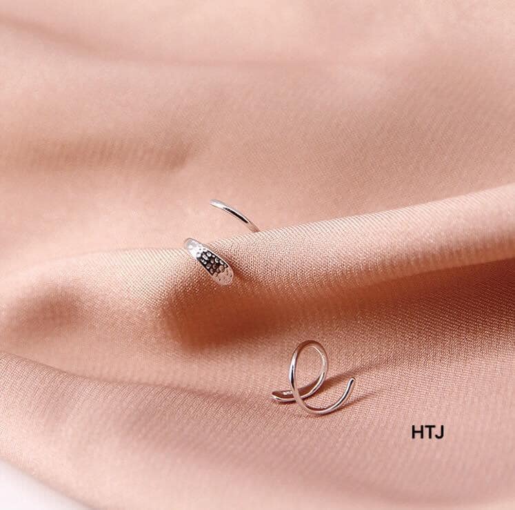 Bông tai nữ bạc ta kiểu xoắn MS35