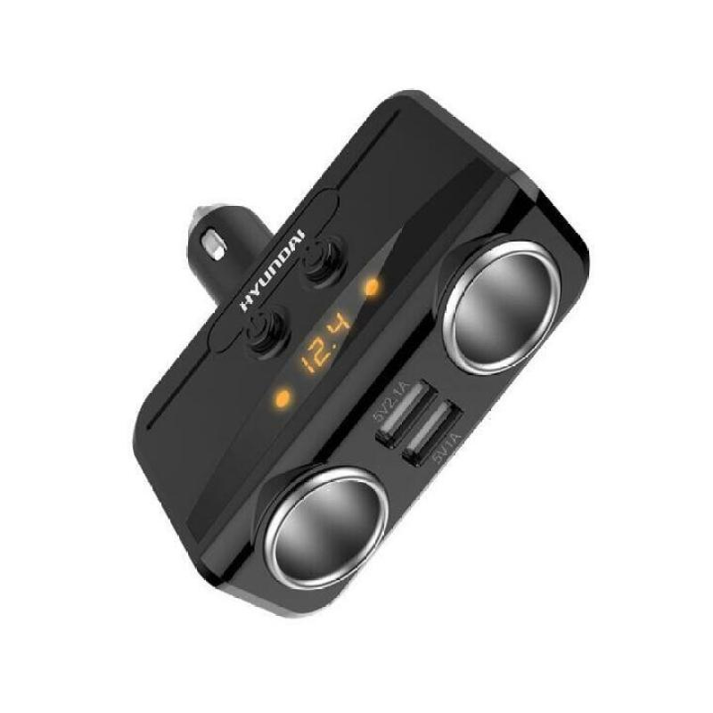 Bộ chia tẩu sạc ô tô, xe hơi HY-32 tích hợp 2 tẩu 2 cổng USB, điện áp ra 3.1A ( Màu đen)