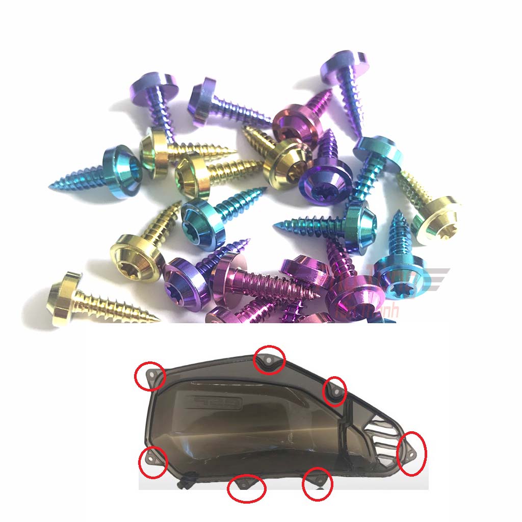 Bộ 7 Ốc Bắt Ốp Pô E Honda/AB/Vision/Vario- .PTTT