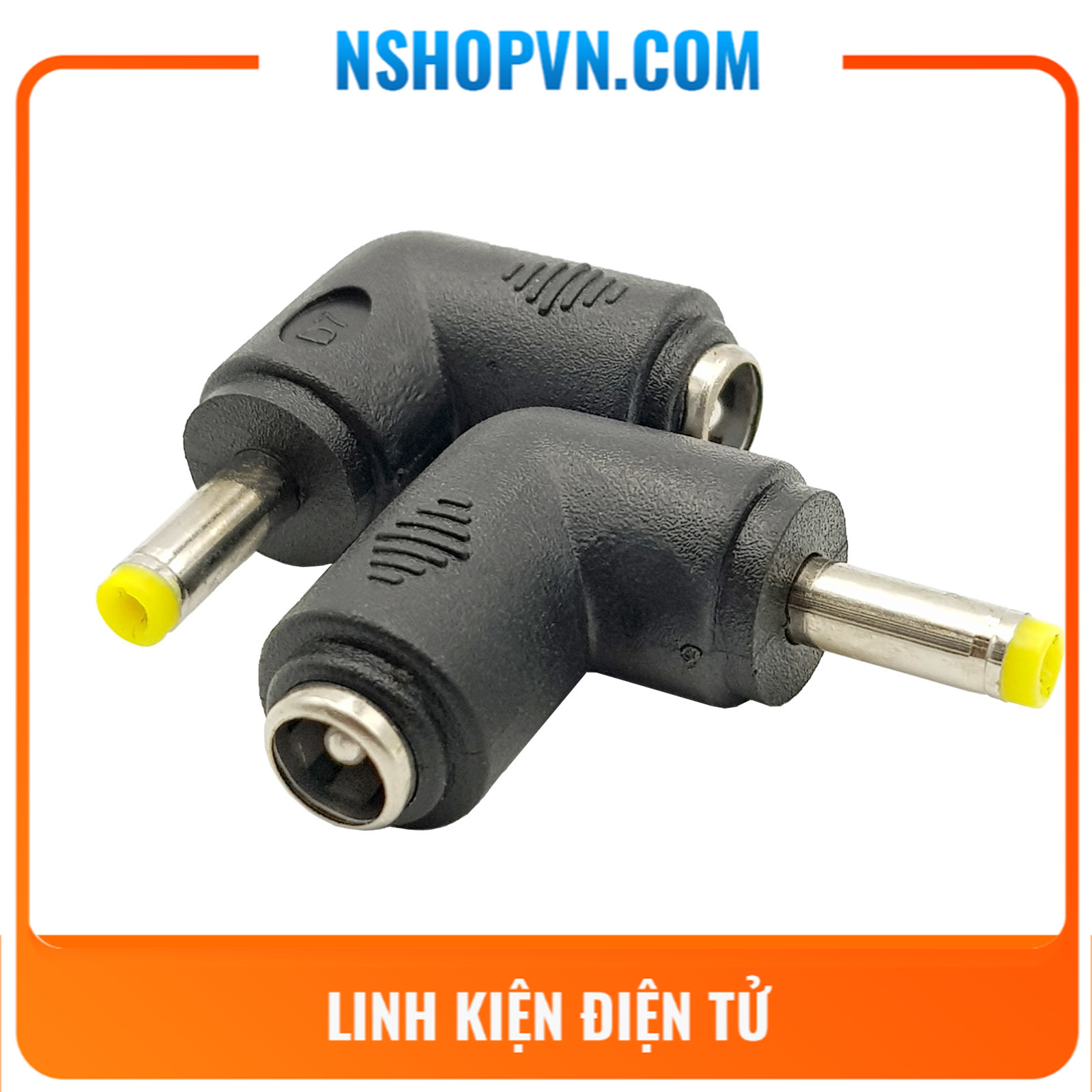 Đầu chuyển đổi dc 5.5x2.1mm sang dc 4.0x1.7mm vuông góc